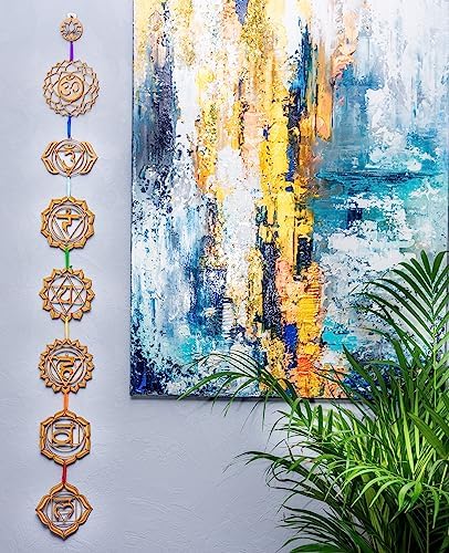 décoration murale spirituelle wiccstar chakra pour méditation yoga, parfaite pour chambre, salon et studio 135mm
