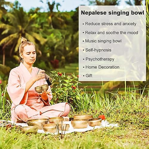 bols chantants tibétains artisanaux du népal set complet pour yoga, relaxation et chakras