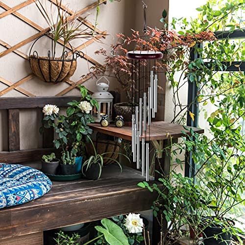 carillons Éoliens mélodieux en bois et aluminium pour jardin, balcon décor original & cadeau naturel